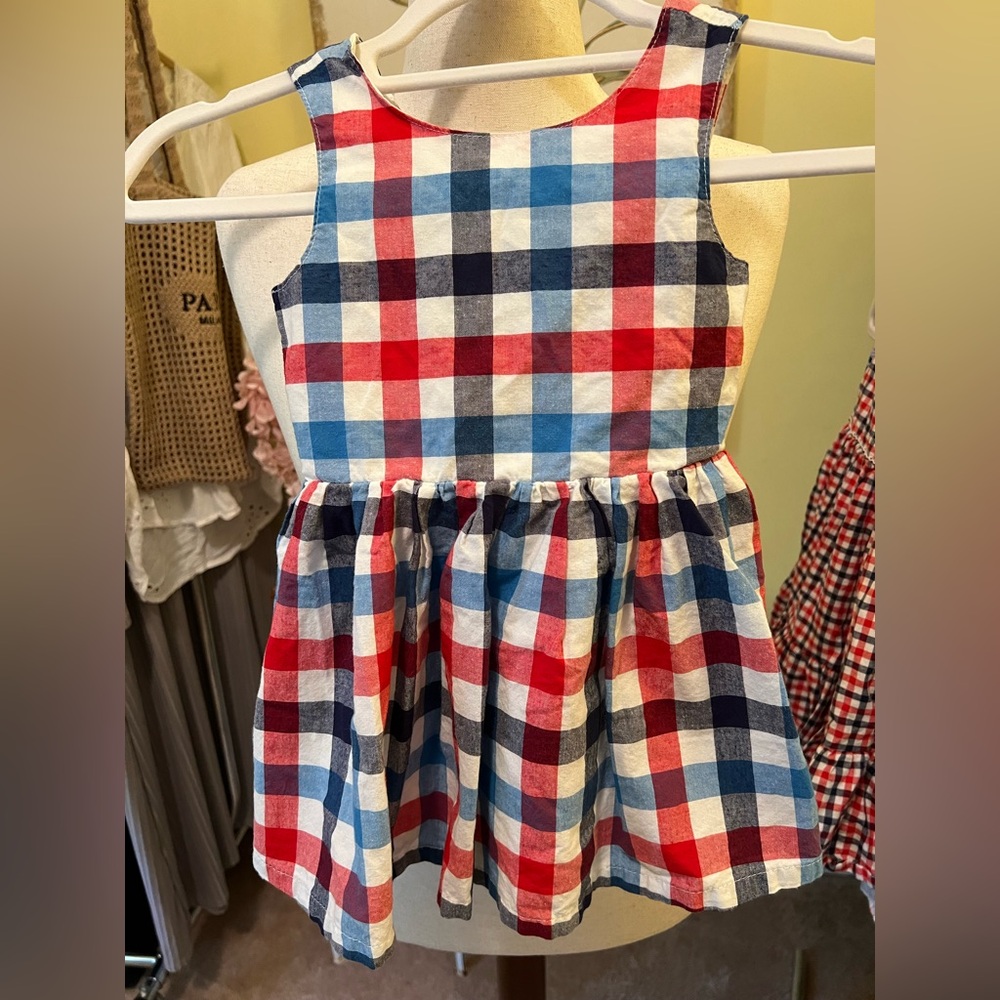 Cat & Jack Colorful Checkered Girls Dress EUC Size 2T